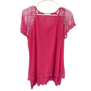 indigo  Soul Pink Mesh Tunic Top – Size M